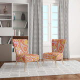 Pattern Based on Traditional Asian Elements Mid-Century Accent Chair
