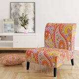 Pattern Based on Traditional Asian Elements Mid-Century Accent Chair