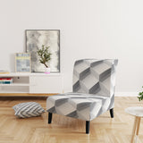 White Abstract Pattern Scandinavian Accent Chair
