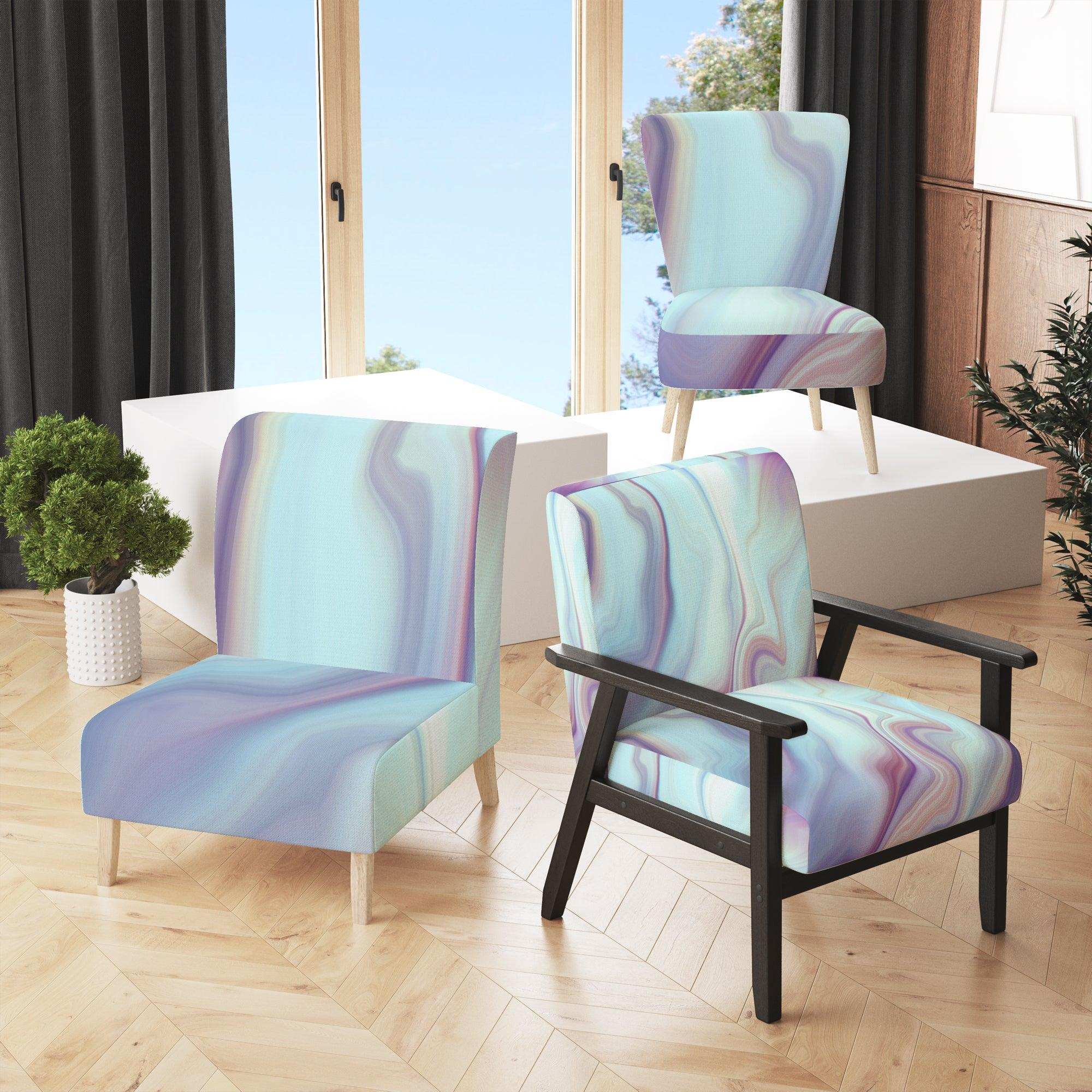 Marbled Liquid Agate Colours Modern Accent Chair