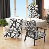 Black and Grey Triangular 3D Texture of Mesh Mid-Century Accent Chair