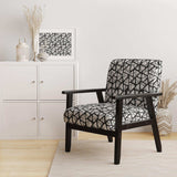 Black and Grey Triangular 3D Texture of Mesh Mid-Century Accent Chair