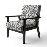 Black and Grey Triangular 3D Texture of Mesh Mid-Century Accent Chair