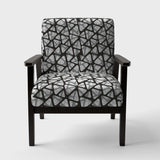 Black and Grey Triangular 3D Texture of Mesh Mid-Century Accent Chair