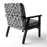 Black and Grey Triangular 3D Texture of Mesh Mid-Century Accent Chair