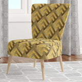 Golden Plaid pattern Mid-Century Accent Chair