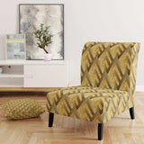Golden Plaid pattern Mid-Century Accent Chair