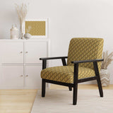 Golden Plaid pattern Mid-Century Accent Chair