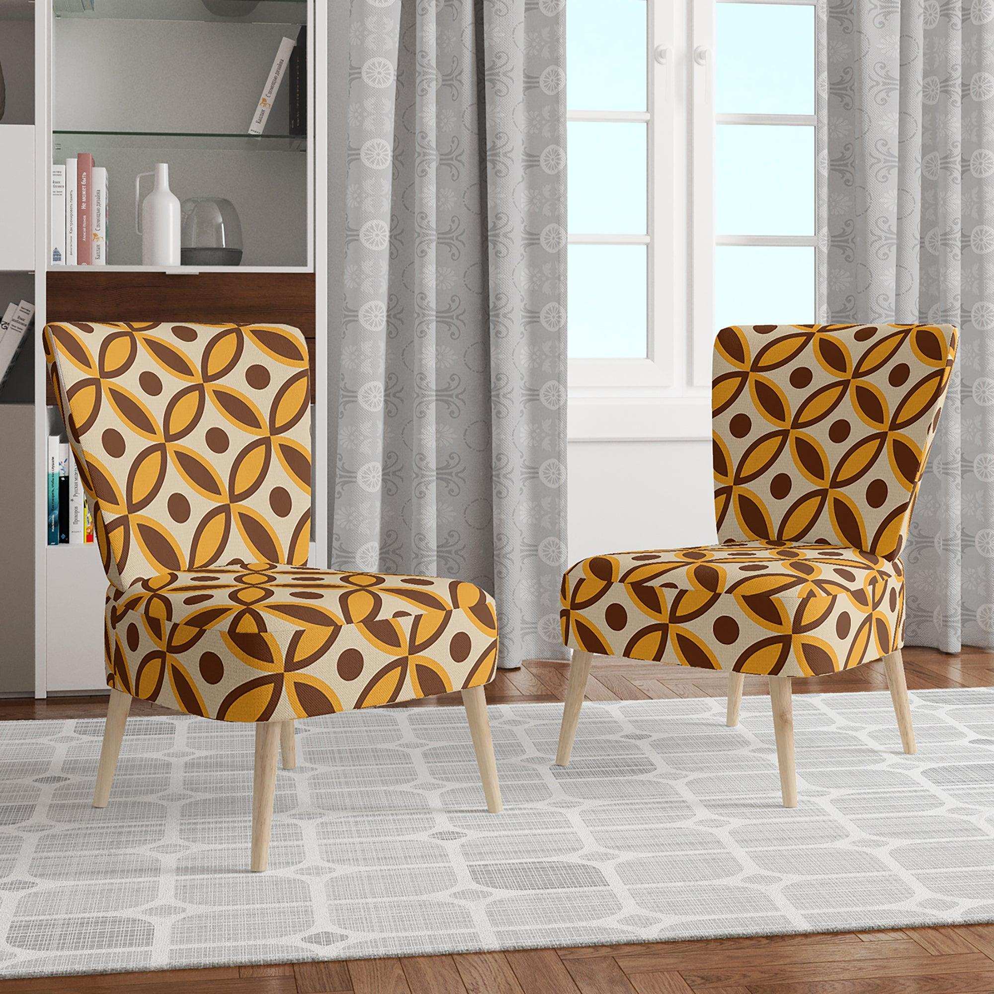 Retro Ornamental Design V Mid-Century Accent Chair