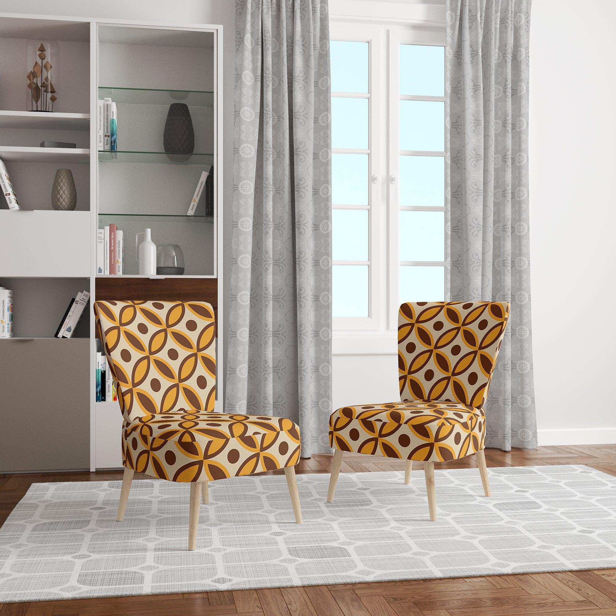 Retro Ornamental Design V Mid-Century Accent Chair