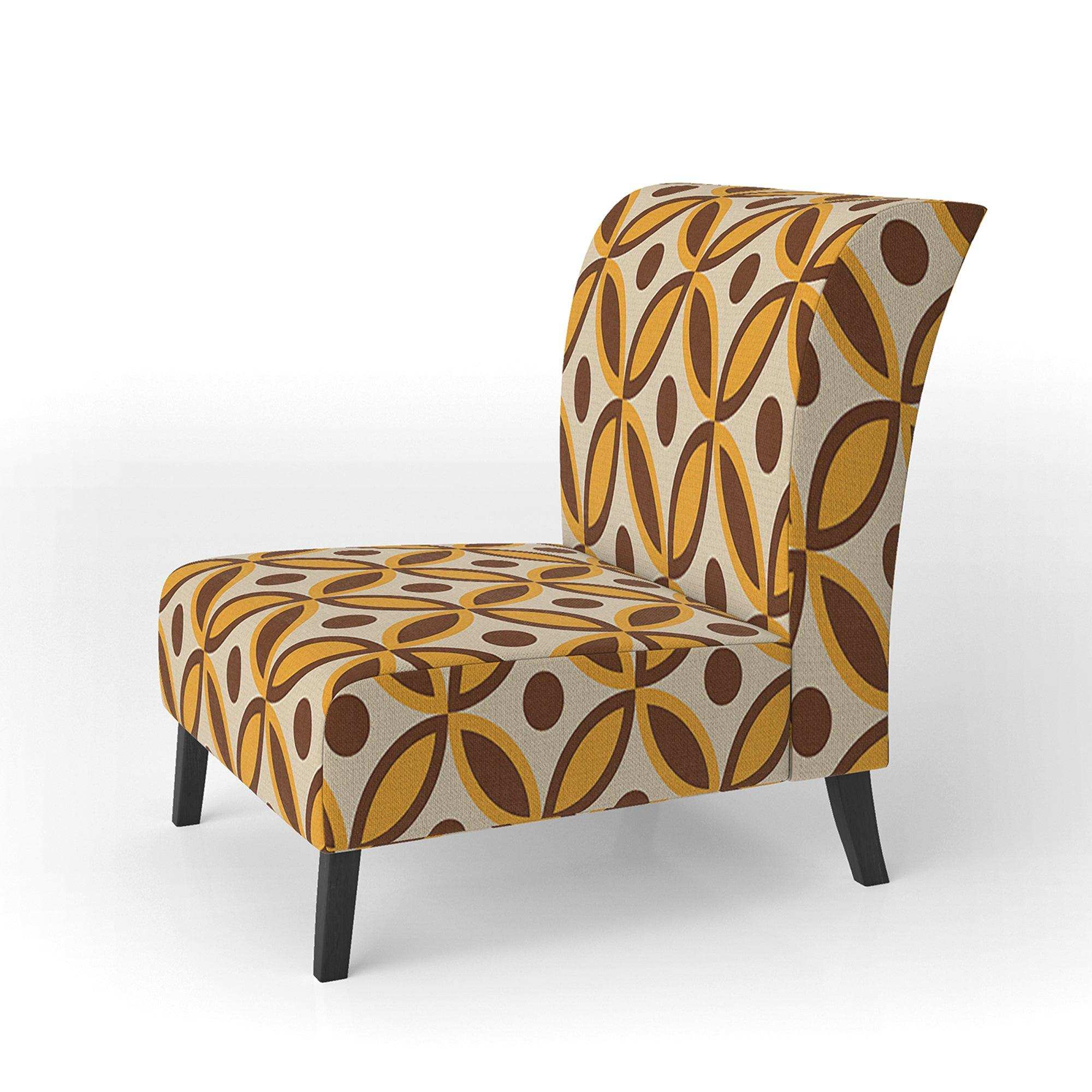 Retro Ornamental Design V Mid-Century Accent Chair