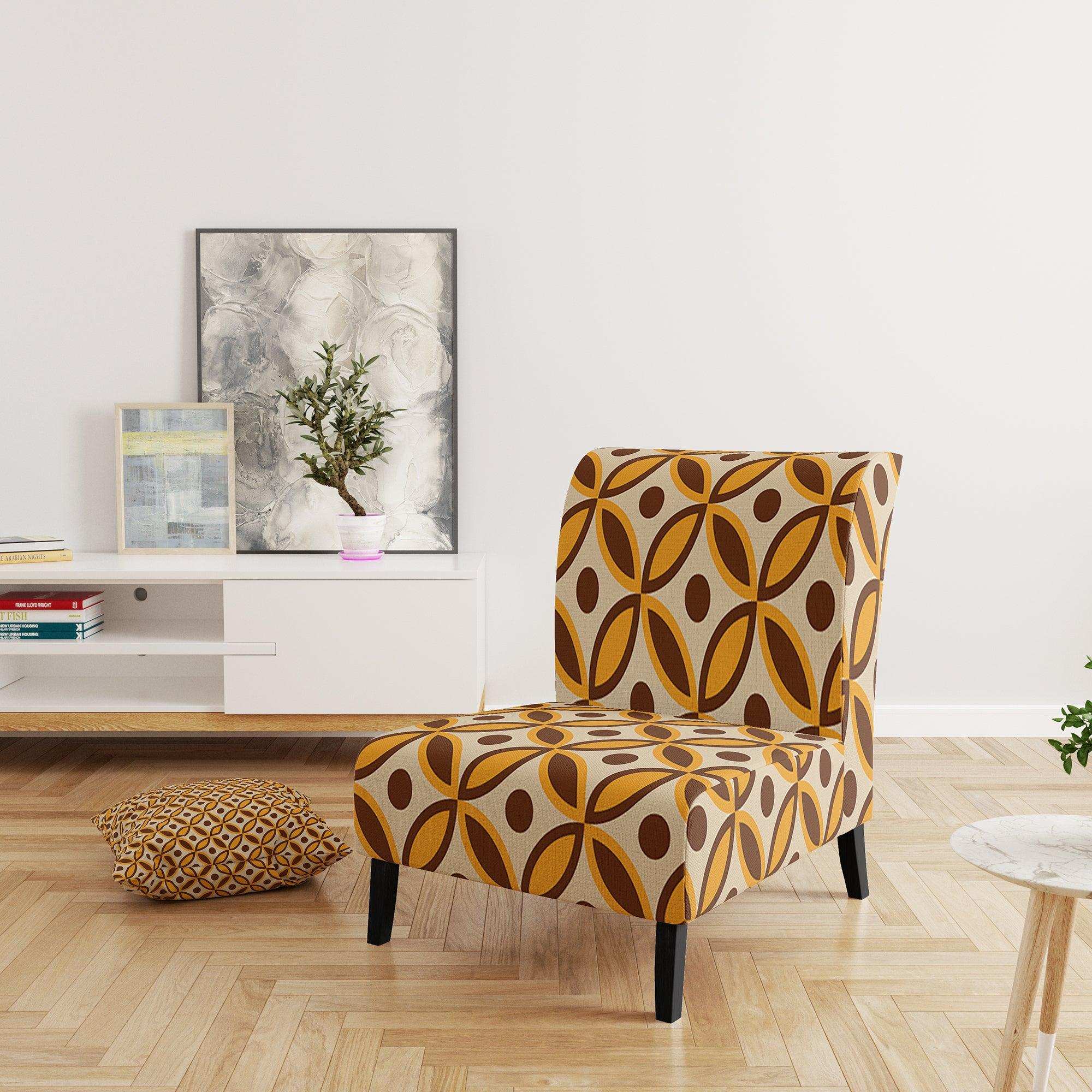 Retro Ornamental Design V Mid-Century Accent Chair