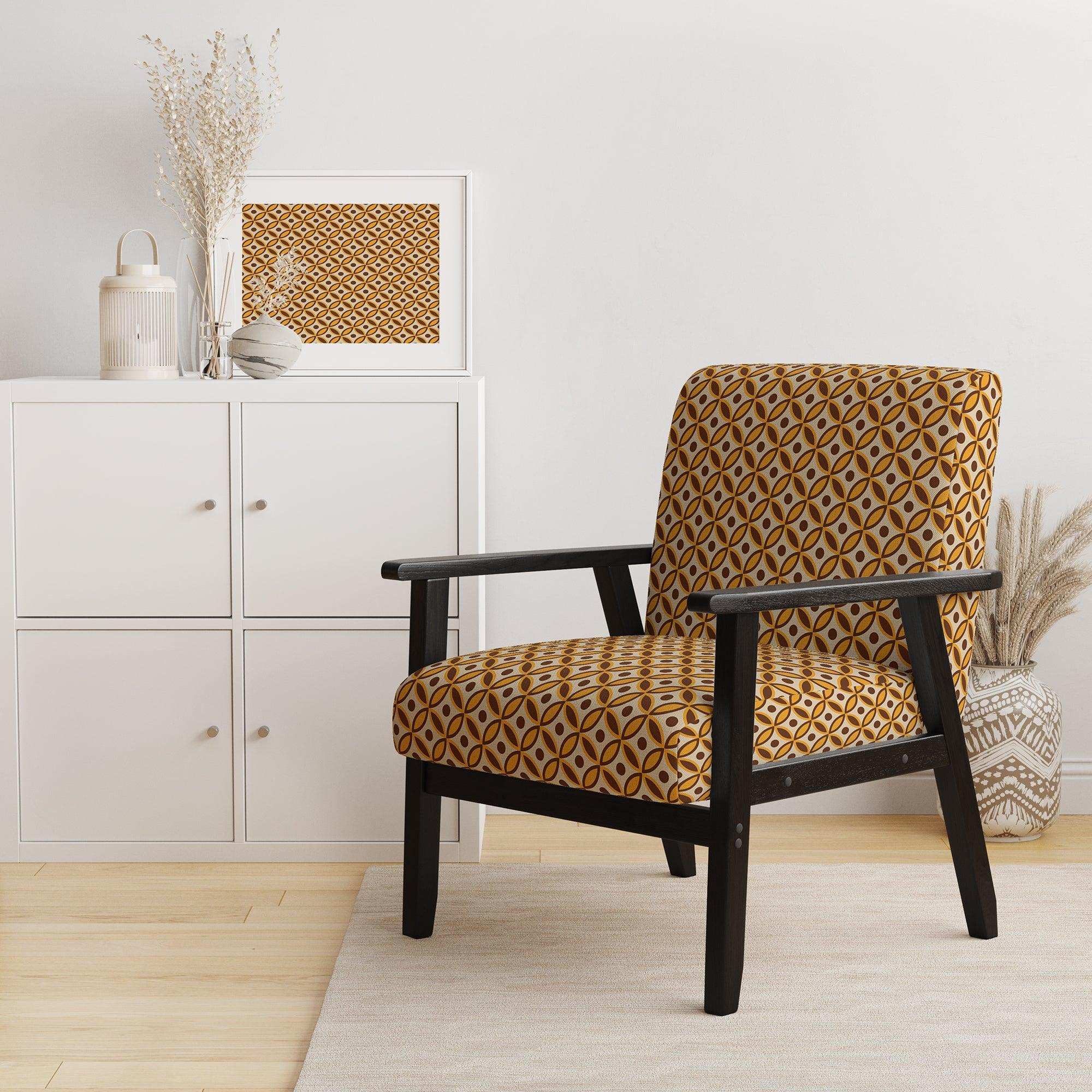Retro Ornamental Design V Mid-Century Accent Chair