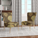 Golden Circular Pattern I Mid-Century Accent Chair