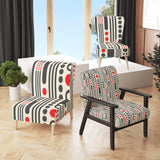 Retro Geometrical Abstract Minimal Pattern II Mid-Century Accent Chair