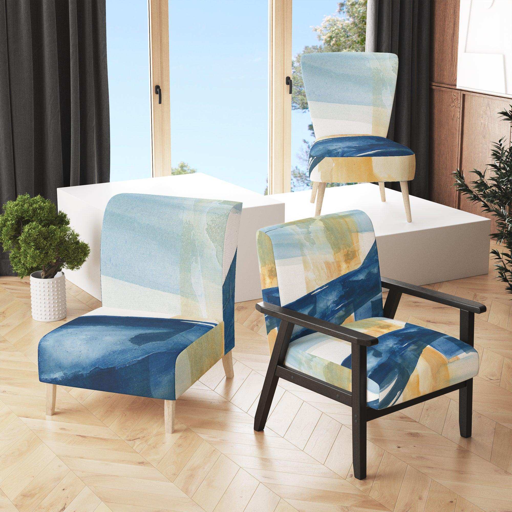Indigo Panel III Glam Modern Accent Chair