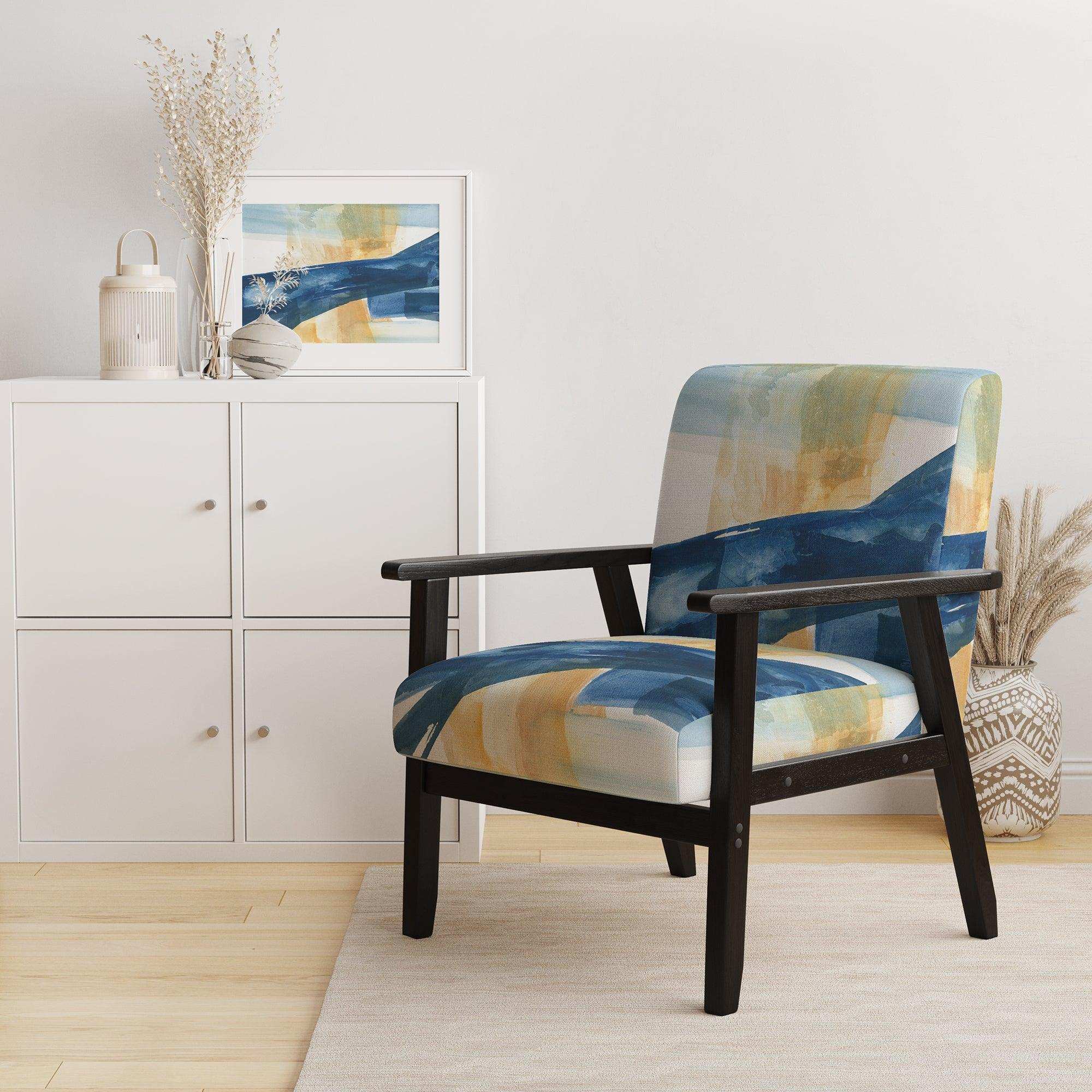 Indigo Panel III Glam Modern Accent Chair