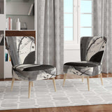 Black and White Minimalistic Painting Modern Accent Chair