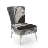 Black and White Minimalistic Painting Modern Accent Chair