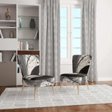 Black and White Minimalistic Painting Modern Accent Chair