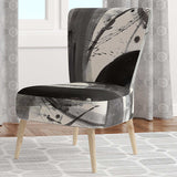Black and White Minimalistic Painting Modern Accent Chair