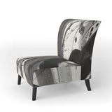 Black and White Minimalistic Painting Modern Accent Chair