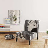 Black and White Minimalistic Painting Modern Accent Chair