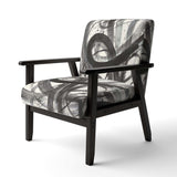 Black and White Minimalistic Painting Modern Accent Chair