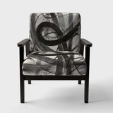 Black and White Minimalistic Painting Modern Accent Chair