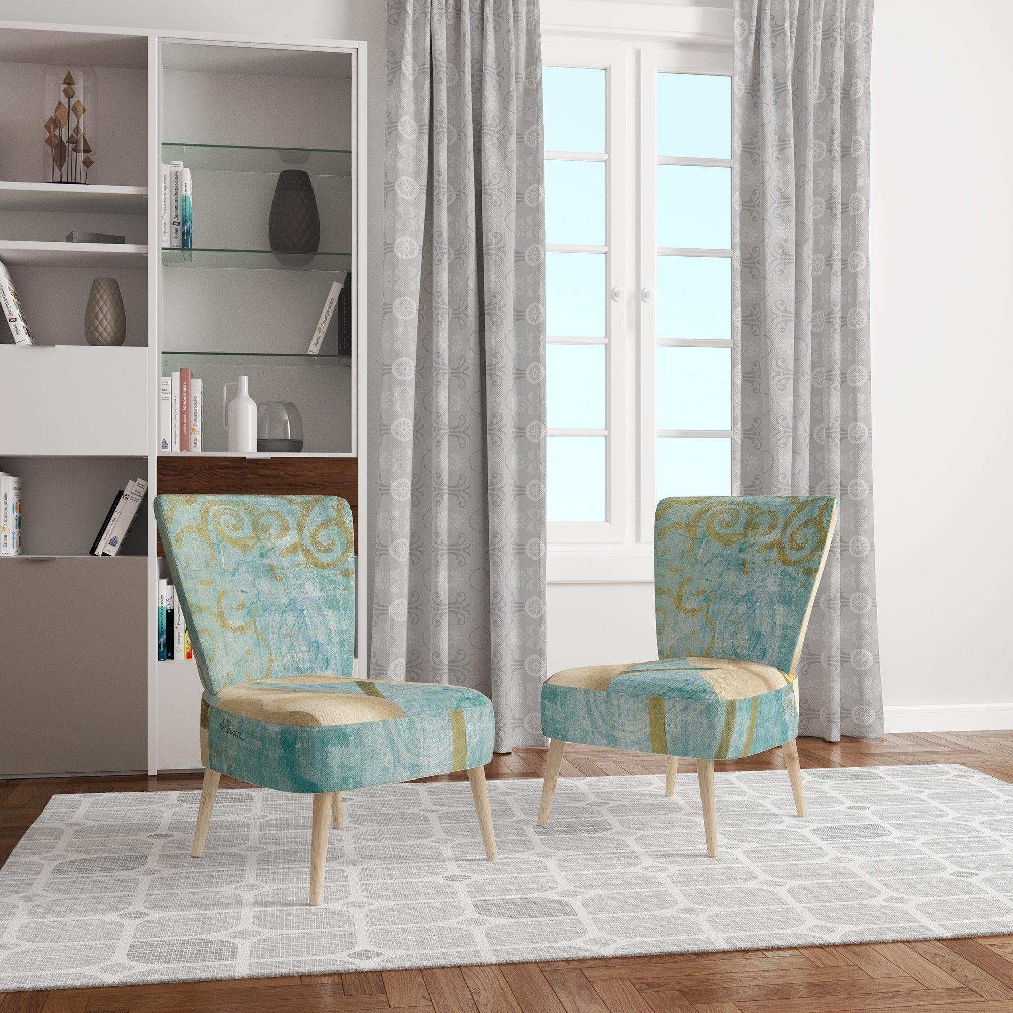 bouquet Poppies on Paisley I Cottage Accent Chair