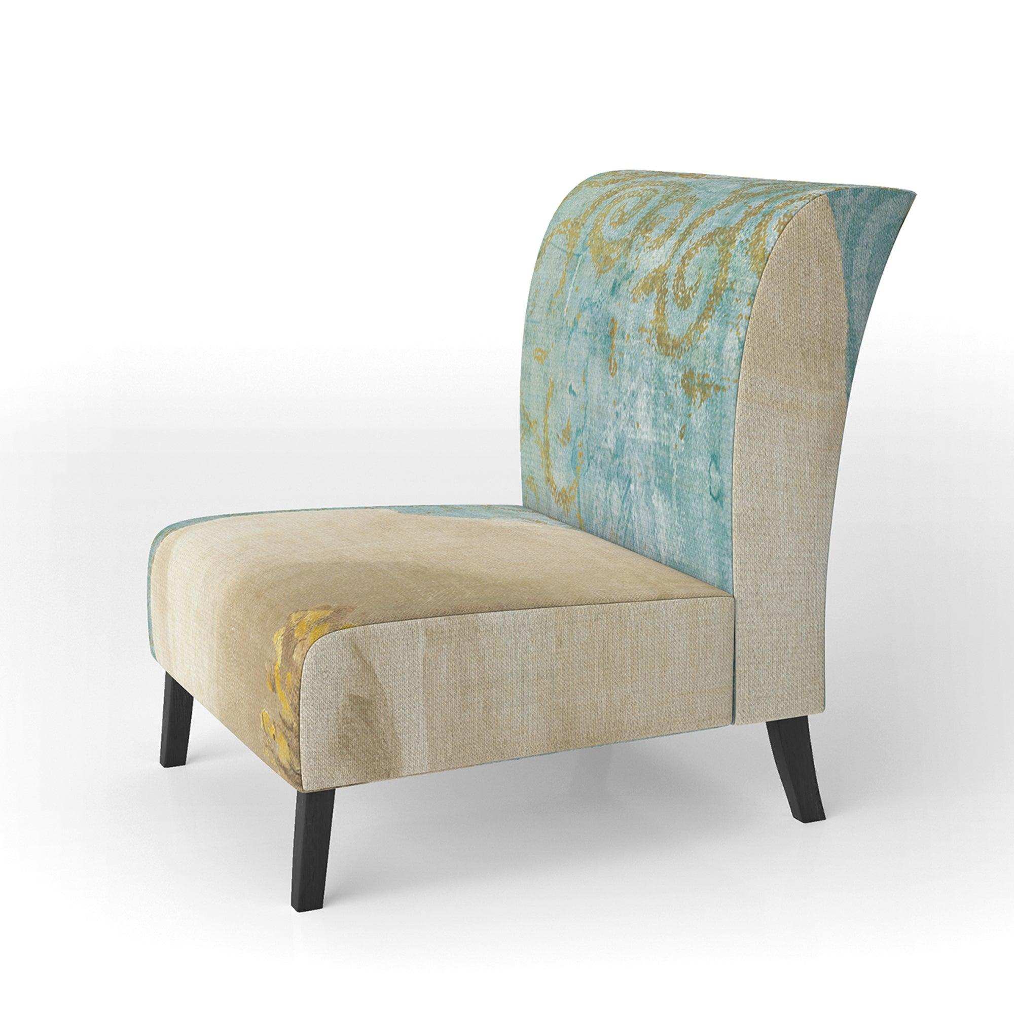 bouquet Poppies on Paisley I Cottage Accent Chair