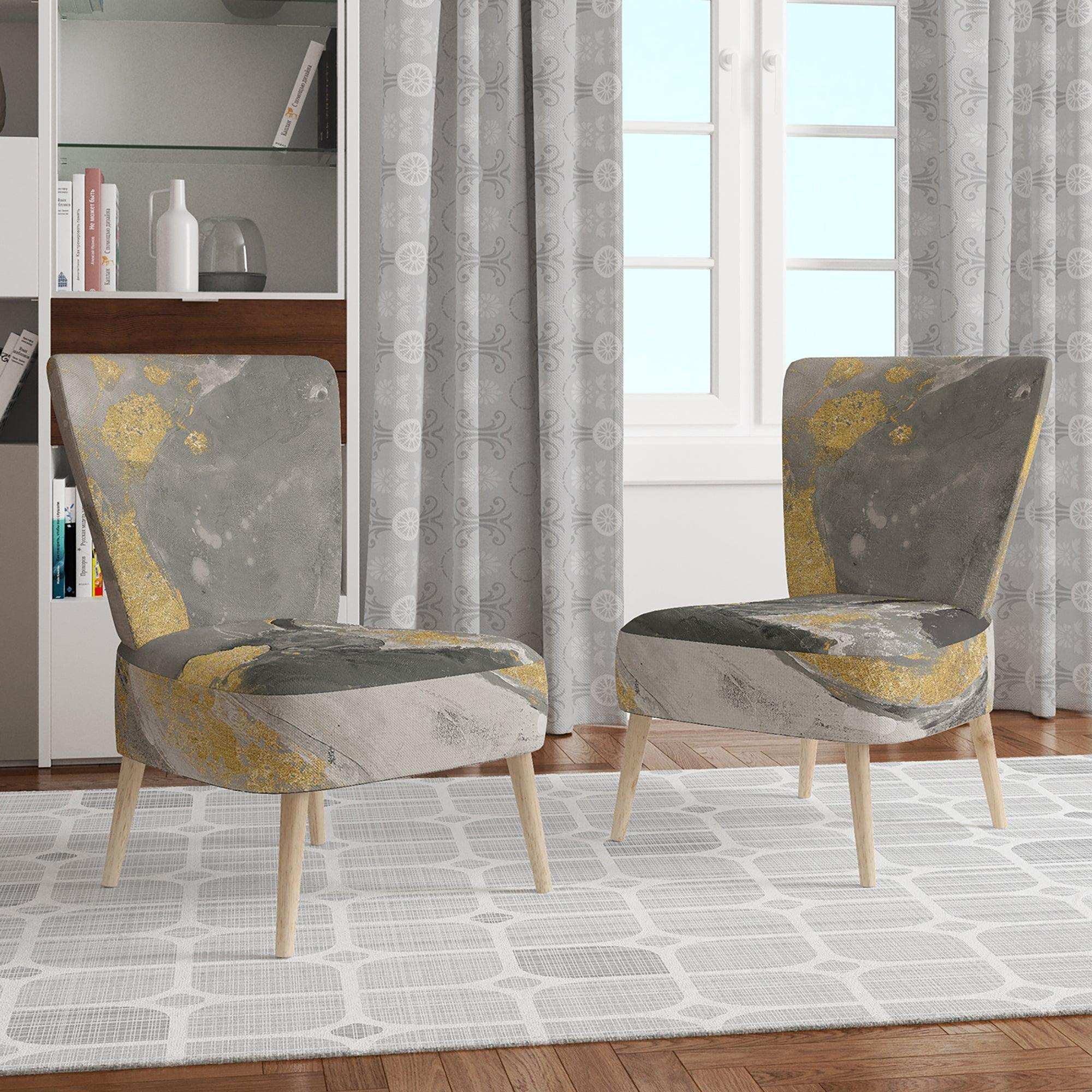 Marble Gold and Black II Modern Accent Chair