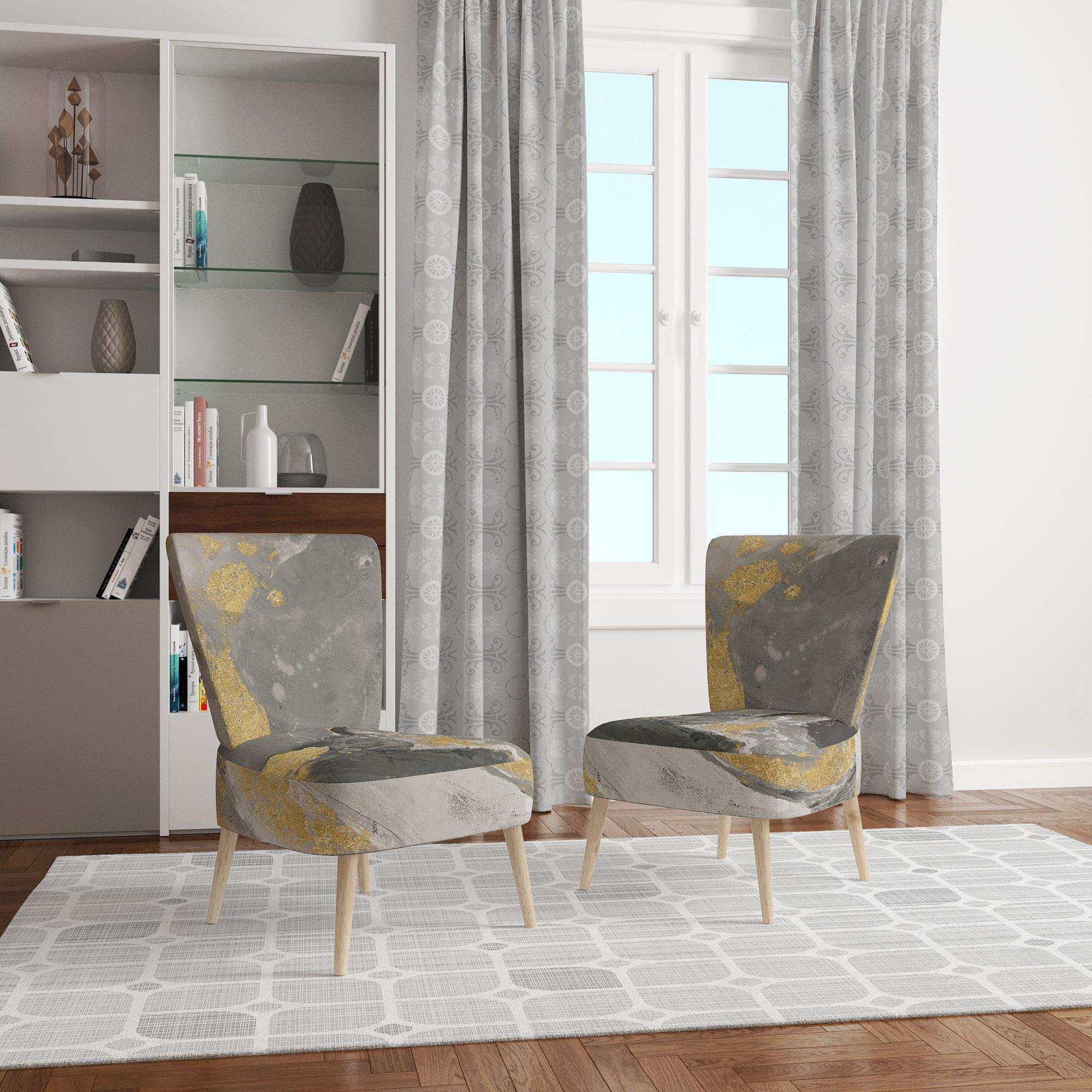 Marble Gold and Black II Modern Accent Chair