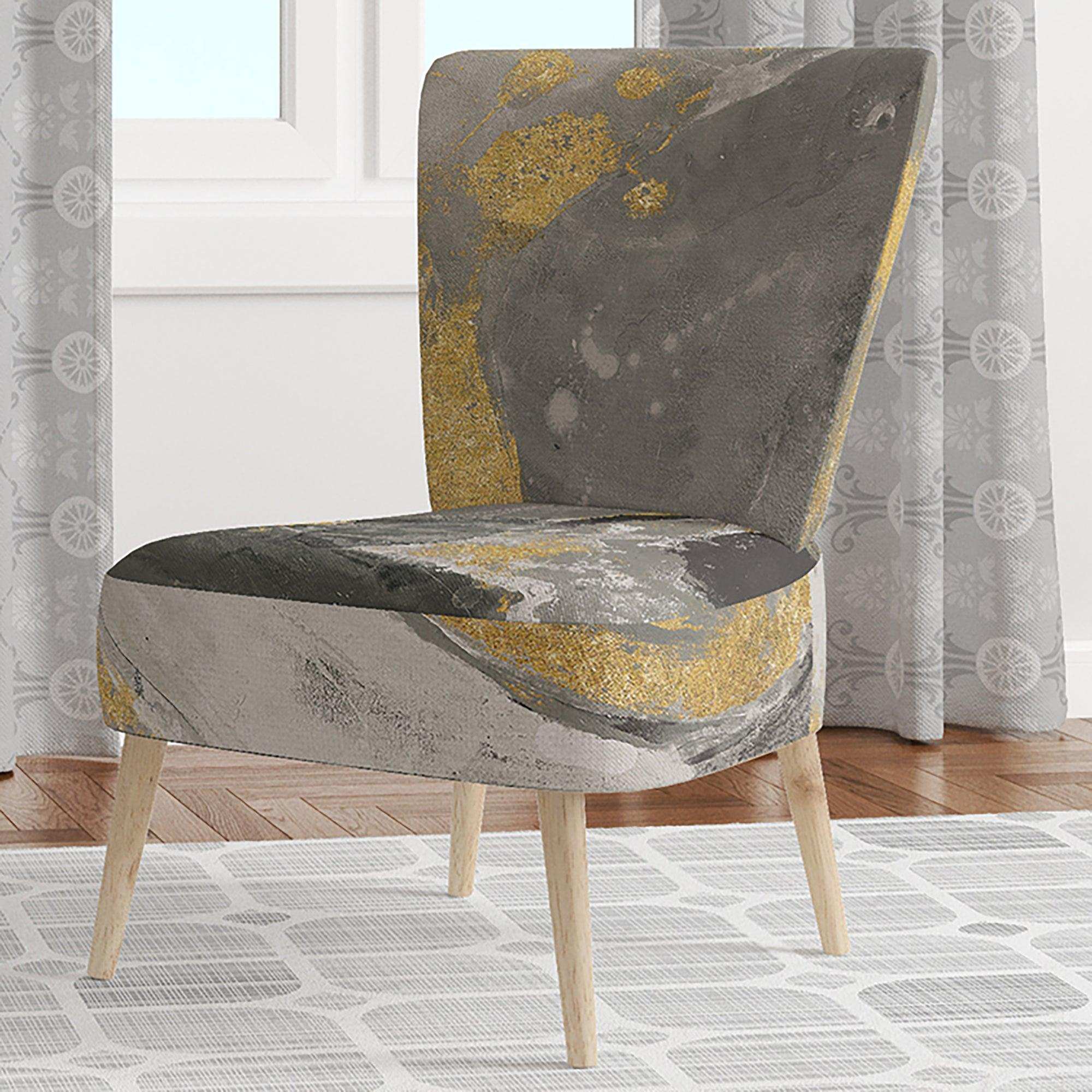 Marble Gold and Black II Modern Accent Chair