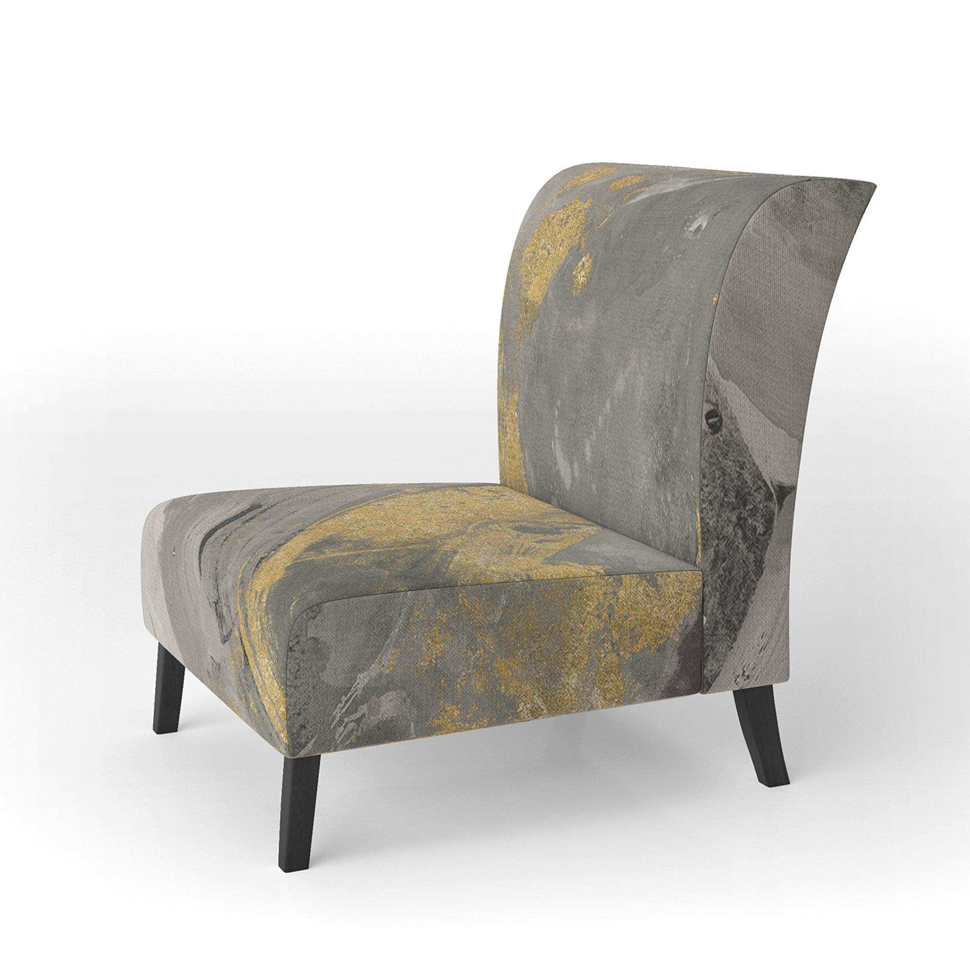 Marble Gold and Black II Modern Accent Chair