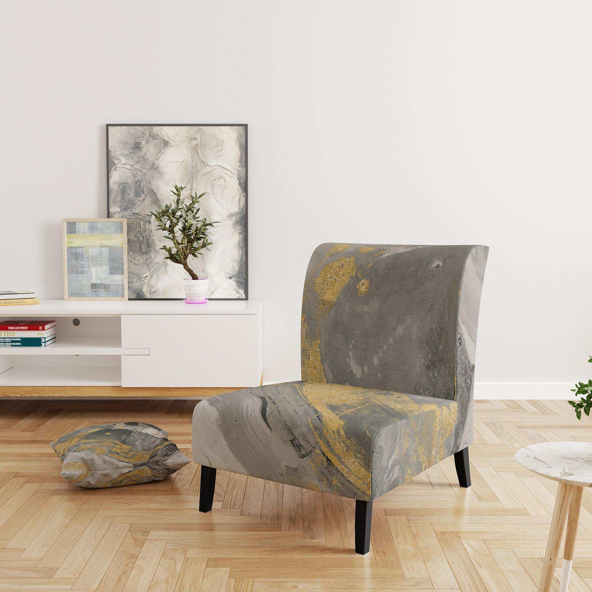 Marble Gold and Black II Modern Accent Chair