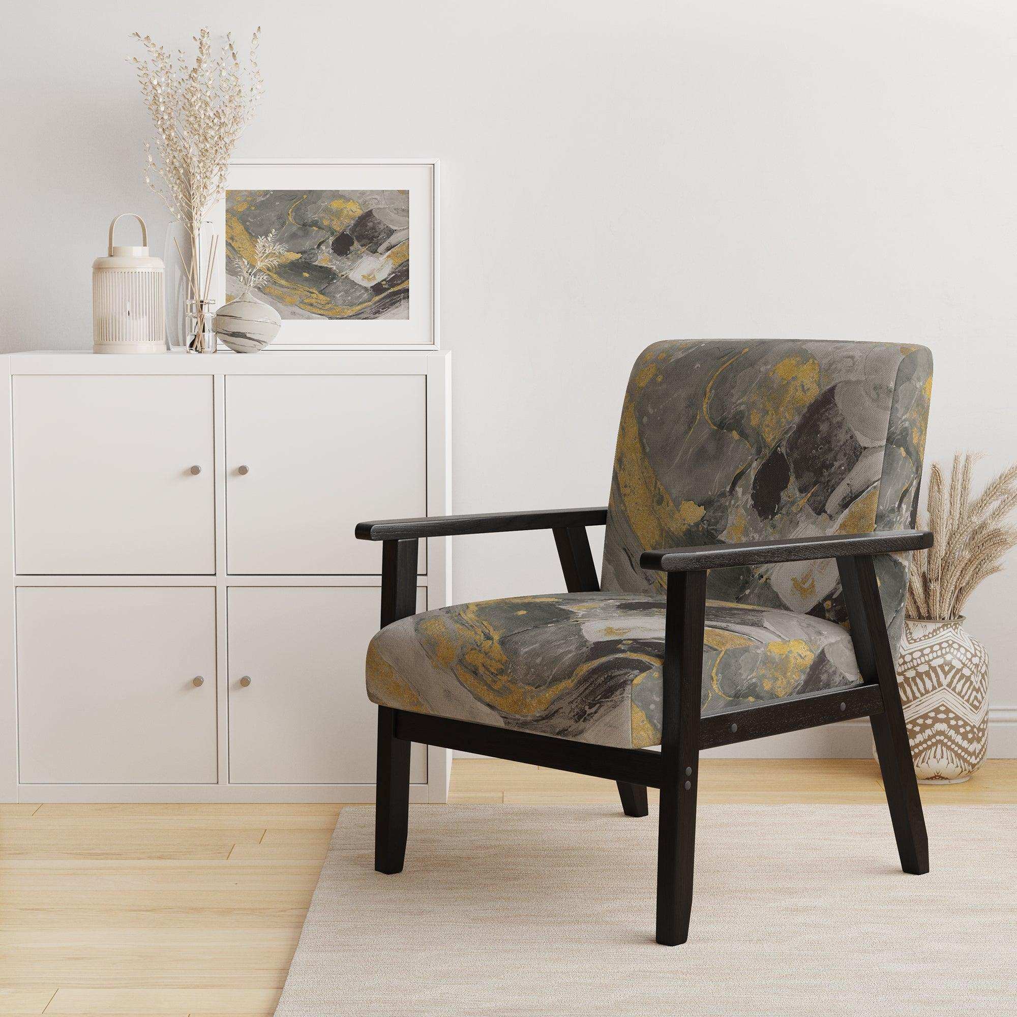 Marble Gold and Black II Modern Accent Chair