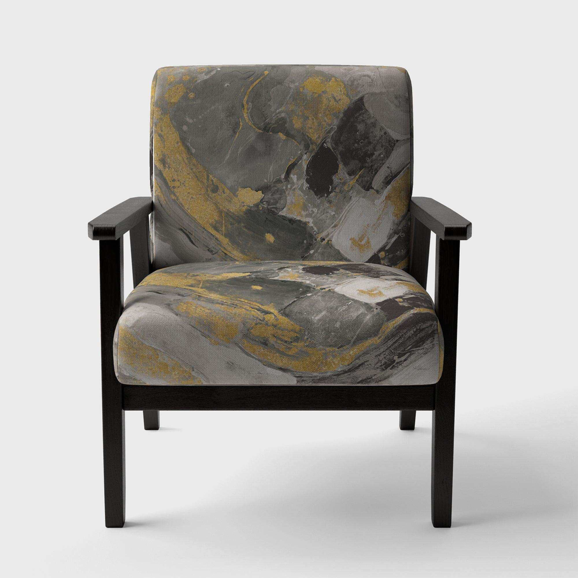 Marble Gold and Black II Modern Accent Chair