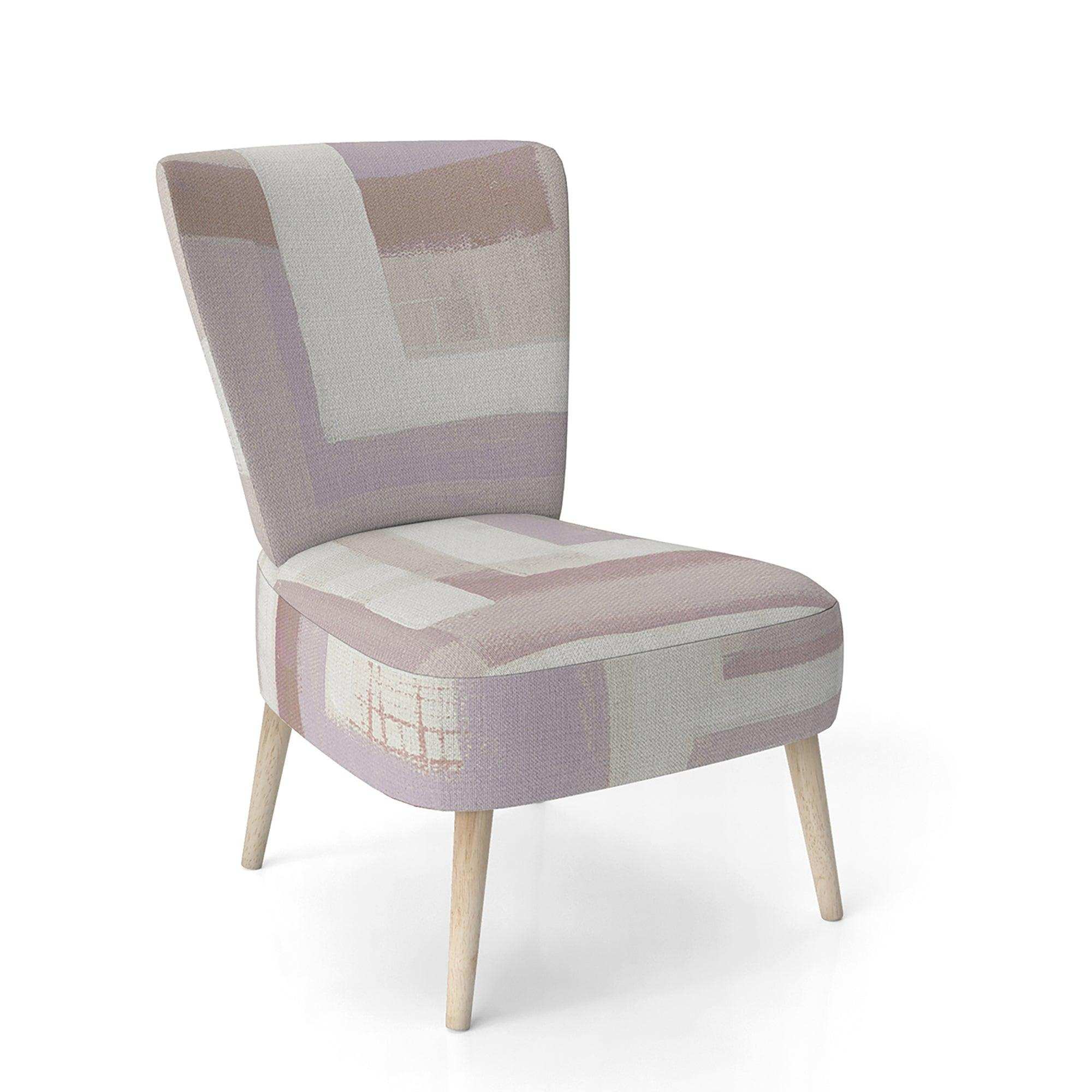 Pink Geometric Form Windows I Transitional Accent Chair