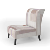 Pink Geometric Form Windows I Transitional Accent Chair