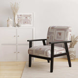 Pink Geometric Form Windows I Transitional Accent Chair