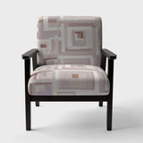 Pink Geometric Form Windows I Transitional Accent Chair