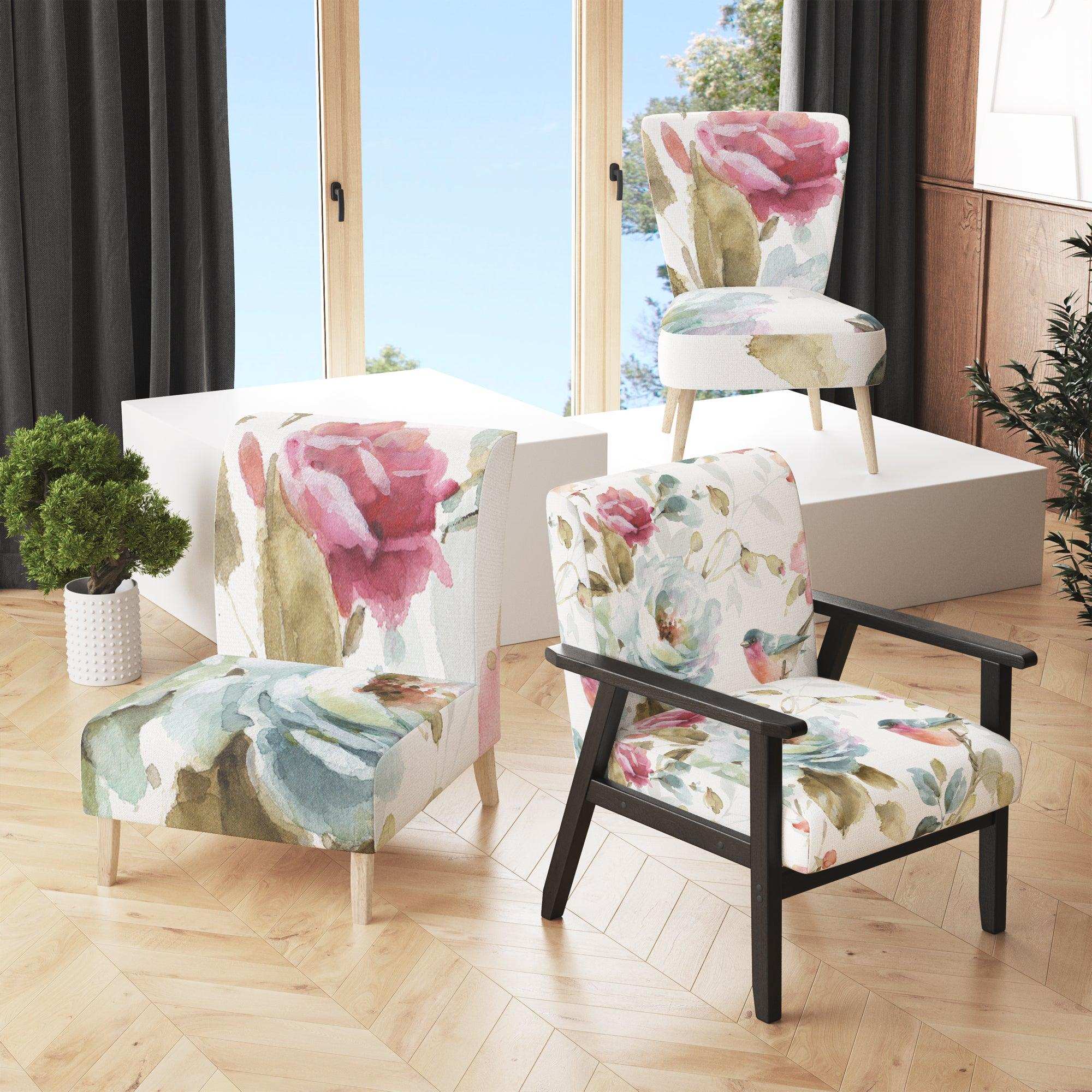 Beautiful Bird Romance I Traditional Accent Chair