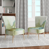 Abstract Watercolor Green House Modern Accent Chair Side Chair
