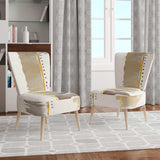 Abstract Gold Birch Trees I Modern Accent Chair Side Chair