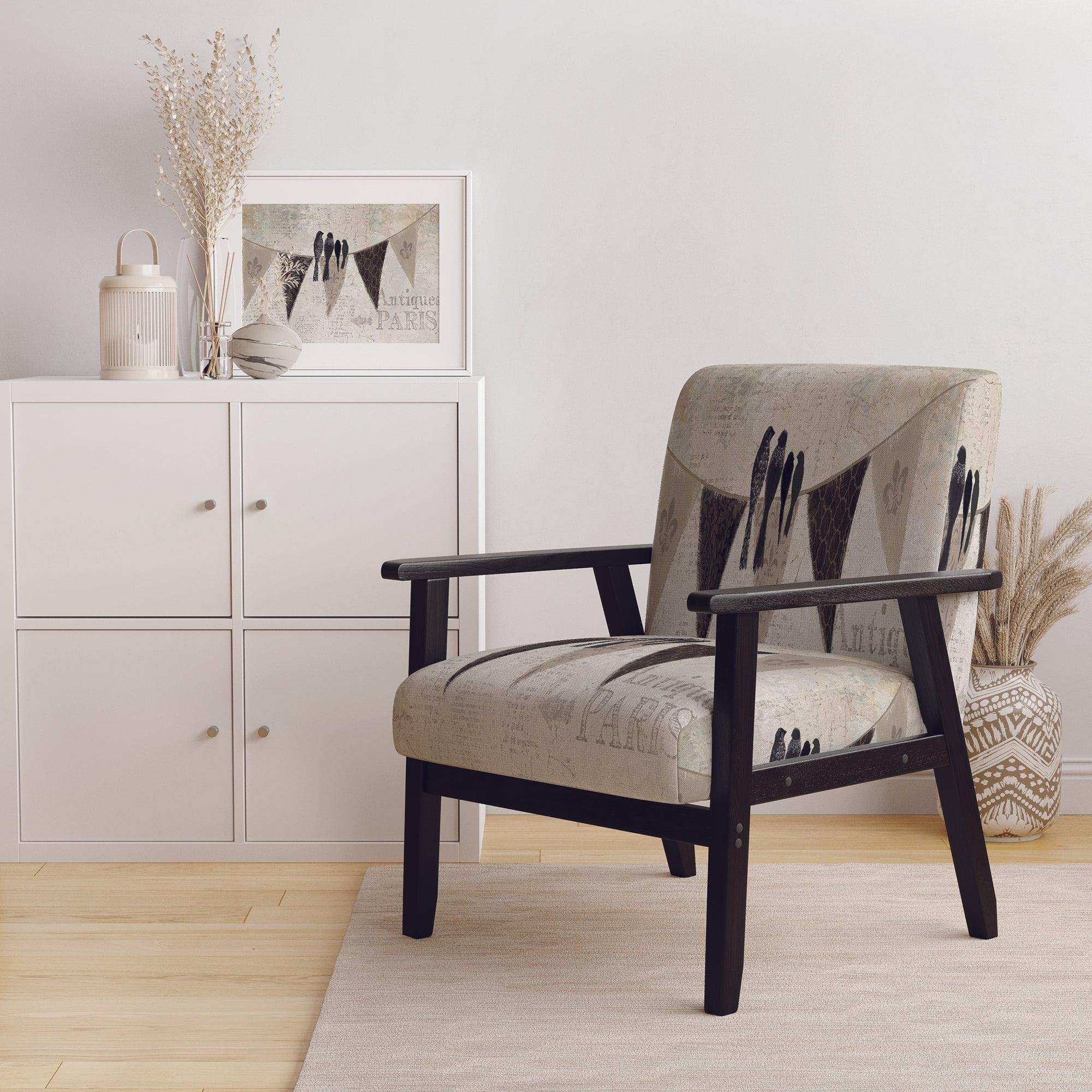 French Bird Flea Market Farmhouse Accent Chair