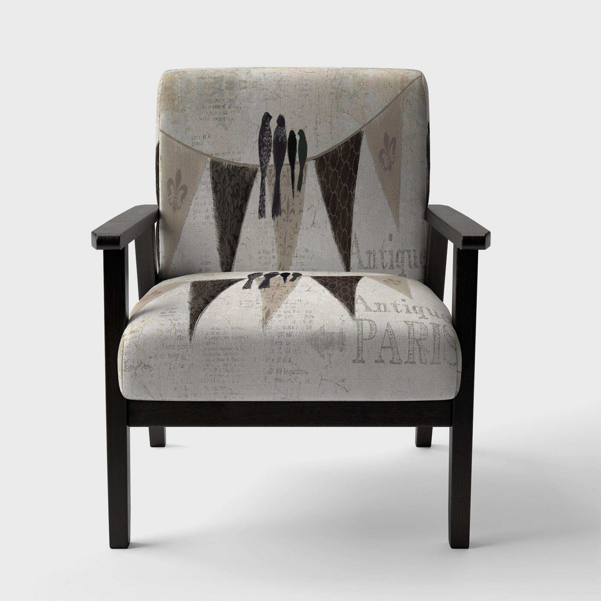 French Bird Flea Market Farmhouse Accent Chair