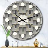 Mimimal Black and White Design I - Mid-Century Modern Metal Wall Clock