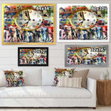 People and Time Acrylic Watercolor - Modern Bedroom Wall Art