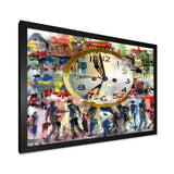 People and Time Acrylic Watercolor - Modern Bedroom Wall Art